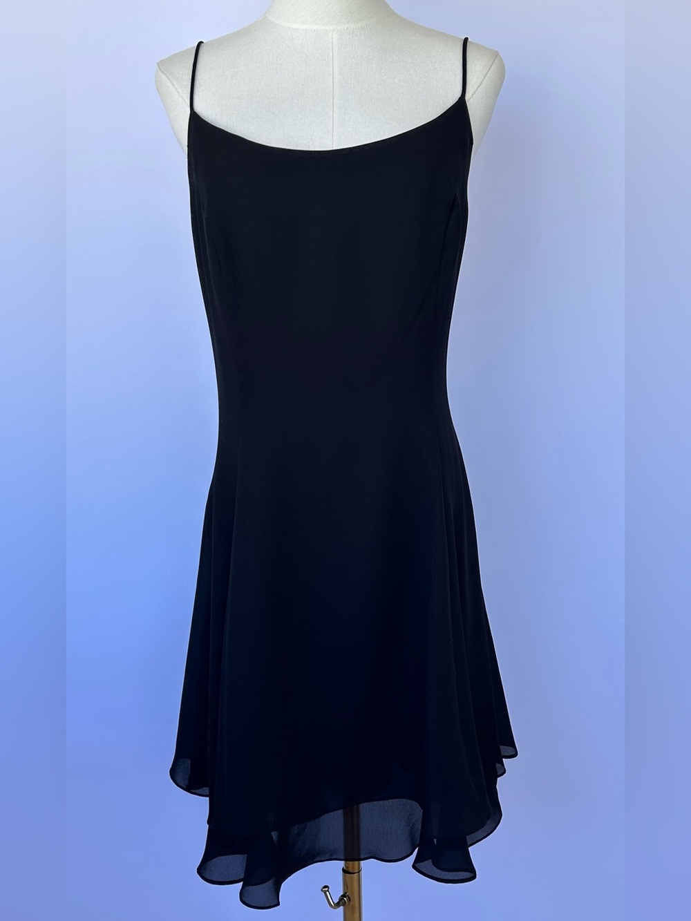 Late Edition Women’s 90’s Style Little
Black Dress Double Layer Flounce Hem 14